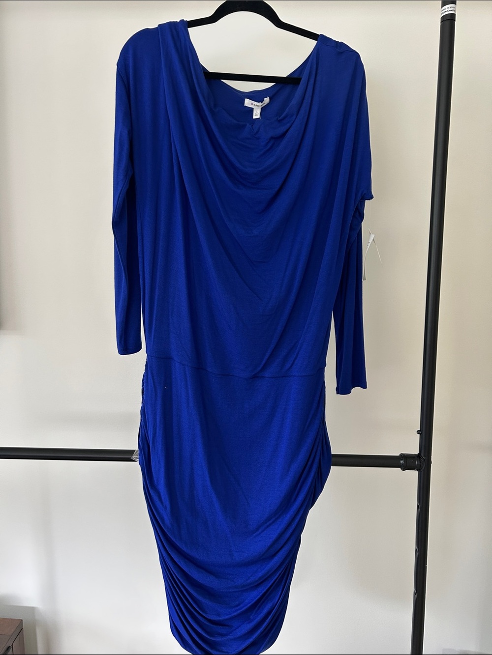 Athleta Cowl-Neck Long Sleeve Dress in Royal Blue